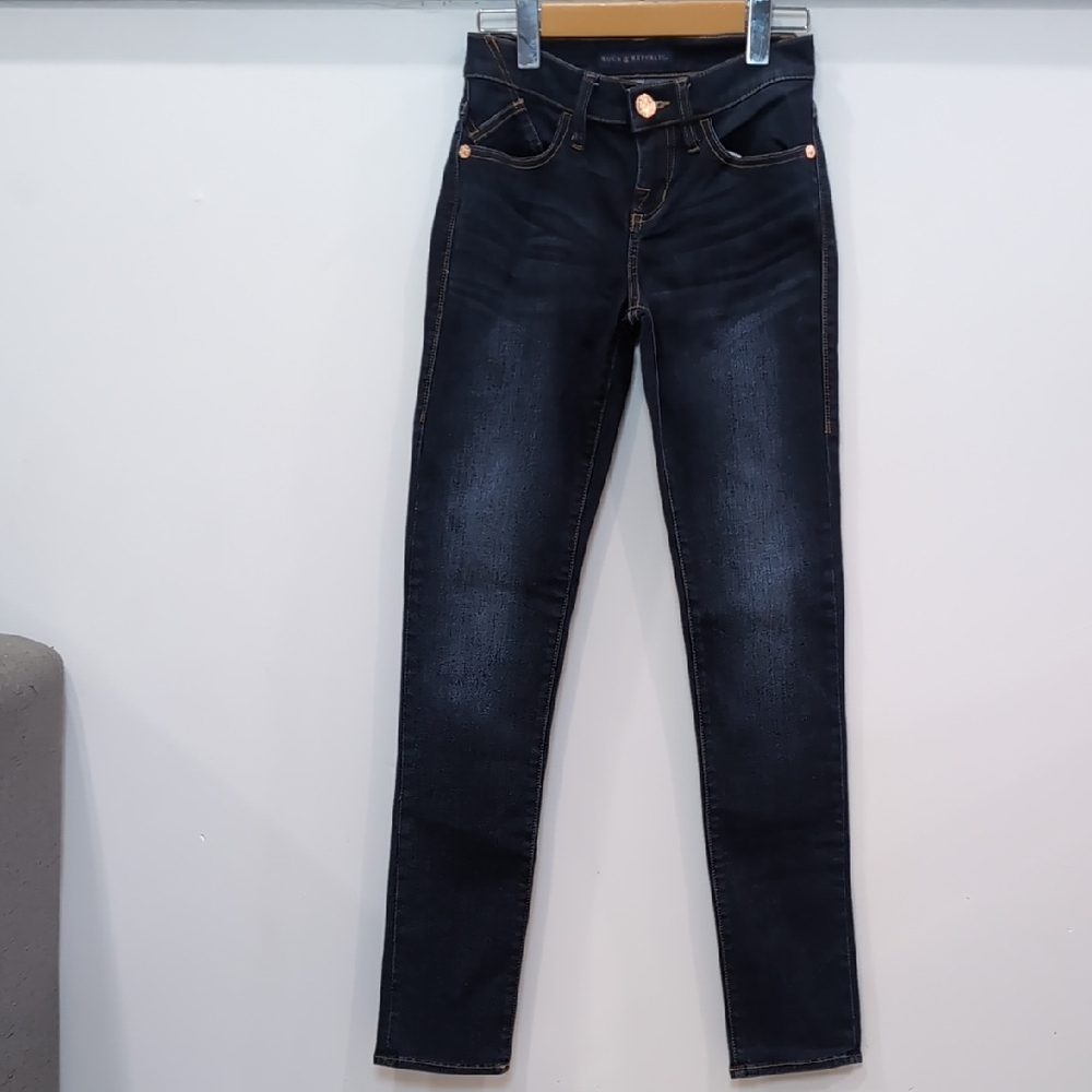 ROCK & REPUBLIC | Women's Dark Wash Low Rise Skinny Stretchy Jeans